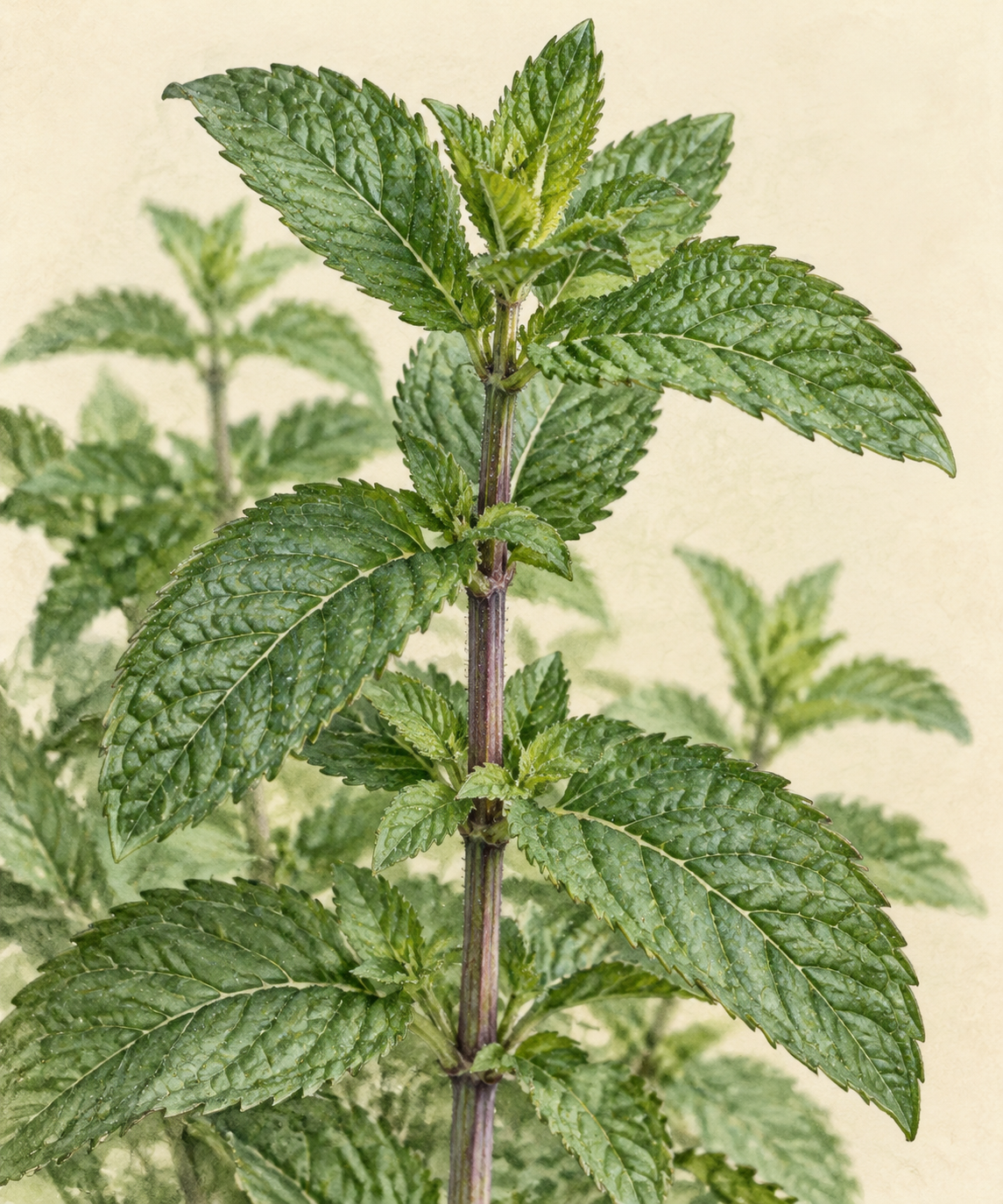 Peppermint: Leaf close-up