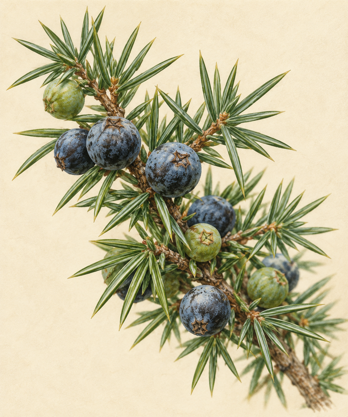 Common juniper: Ripe juniper cones