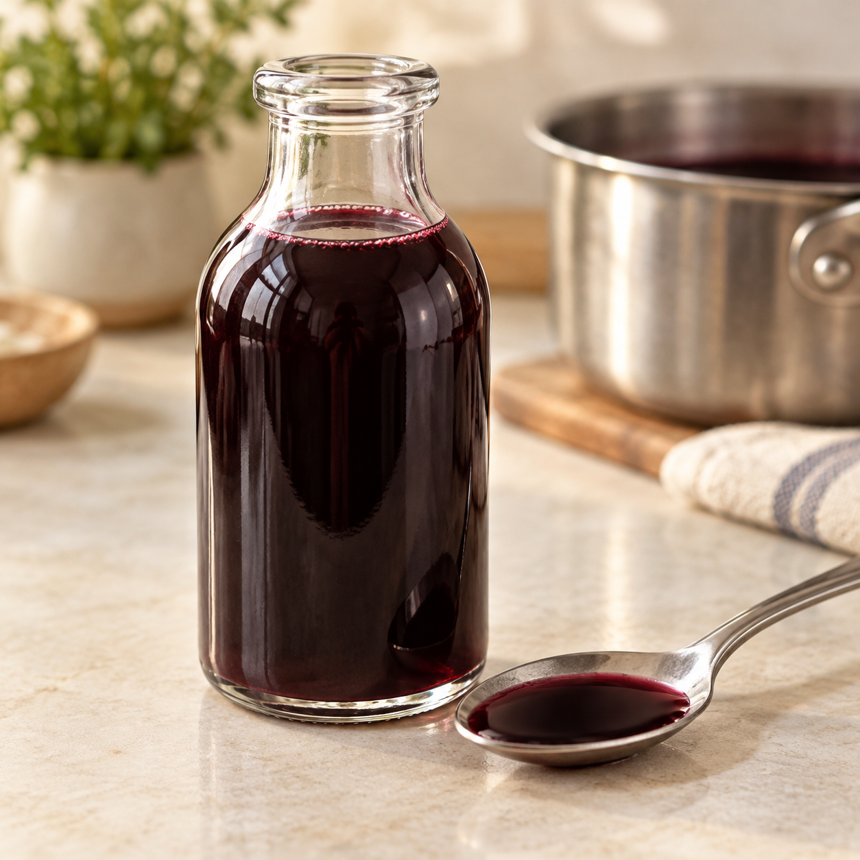 European elderberry: Prepared berry syrup