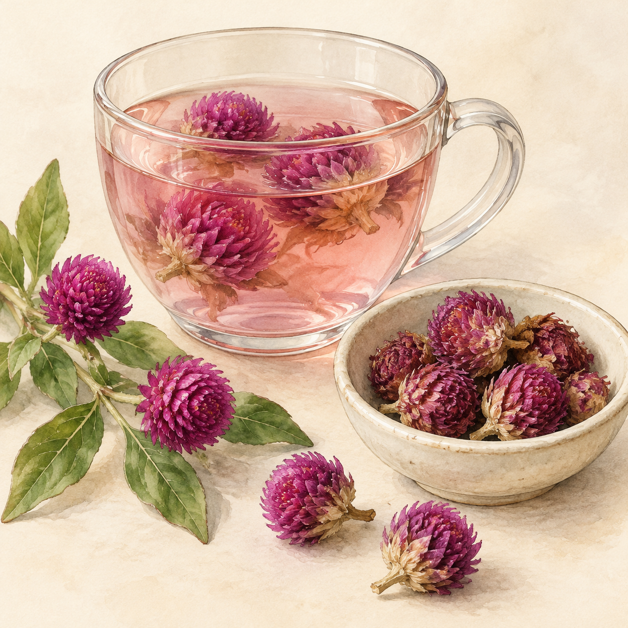 Globe amaranth: Flower infusion