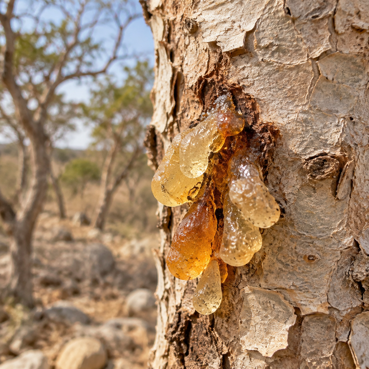 Indian frankincense: Resin close-up